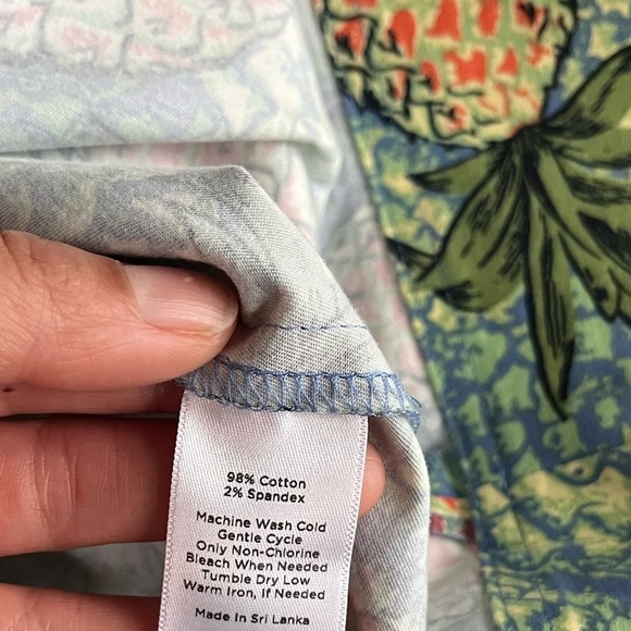 Talbots pineapple straight pencil skirt SZ 10 cotton pockets tropical resort - Picture 7 of 7